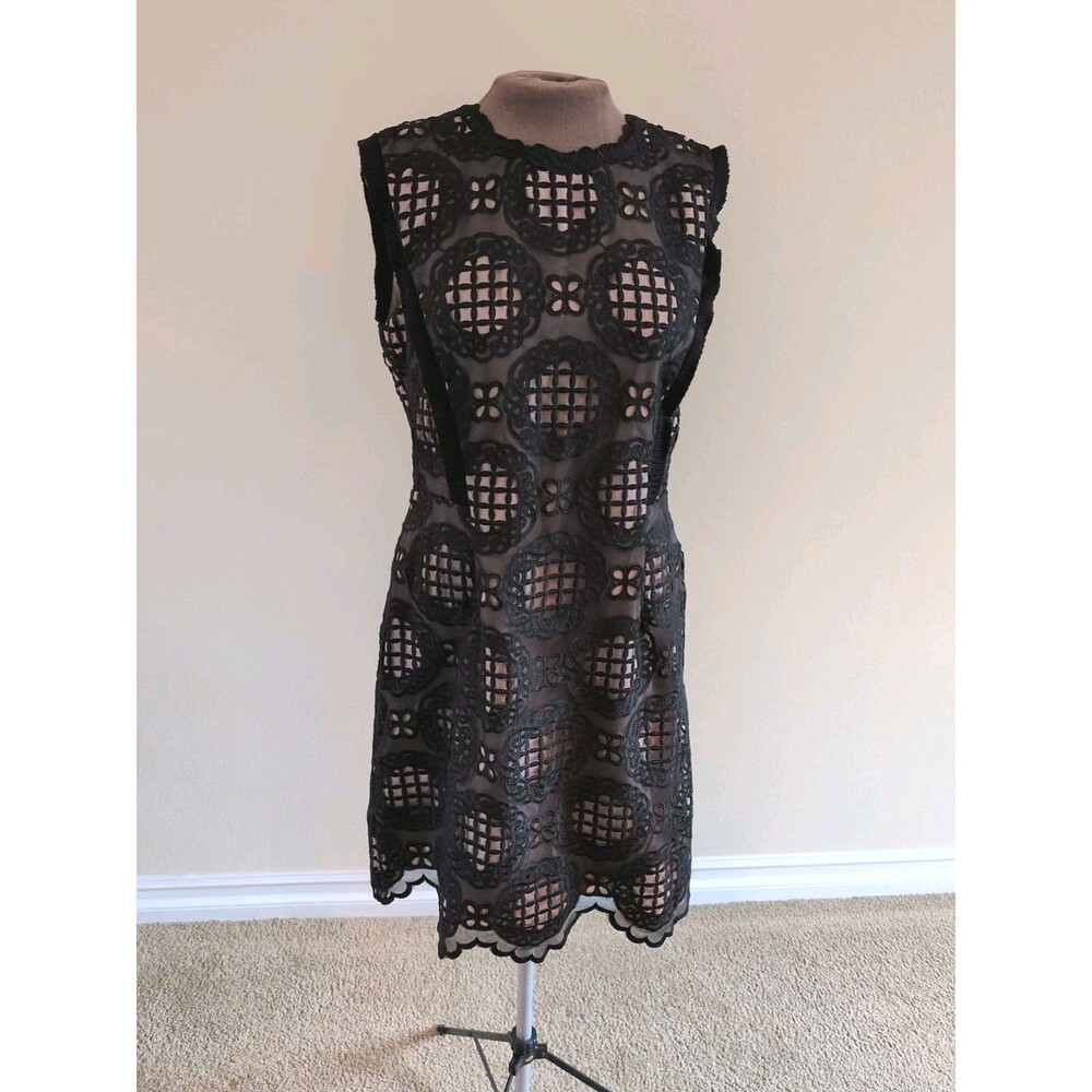 Reiss Women’s 10 Dress Dixie  Graphic Lace Scallop Hem Sleeveless Whimseygoth